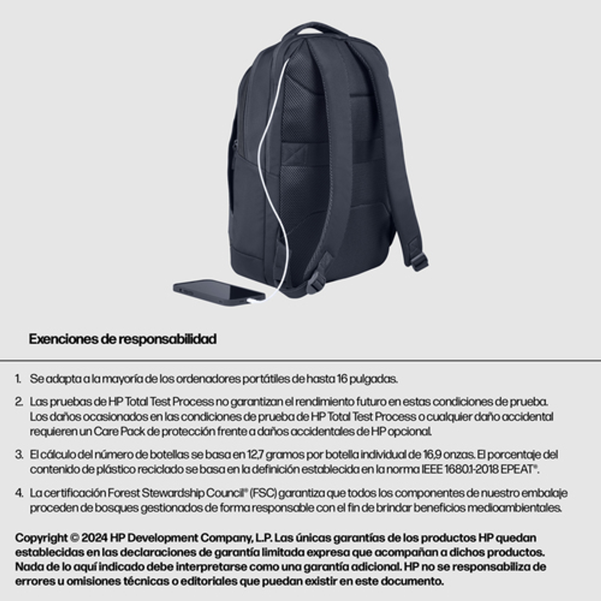 Mochila para portátil HP A08JXAA 16" Gris - vista 7
