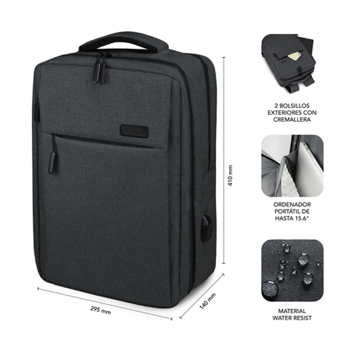 Mochila para portátil Subblim SUB-BP-3EAP100 15,6" Gris - vista 4