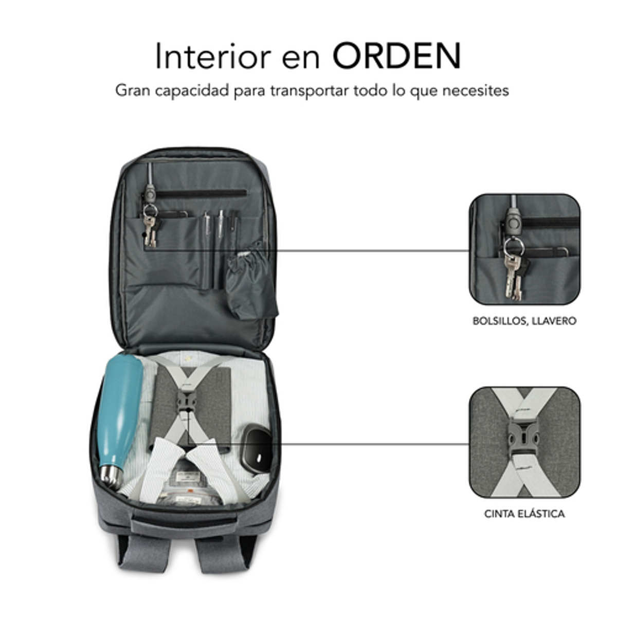 Mochila para portátil Subblim SUB-BP-3EAP100 15,6" Gris - vista 6
