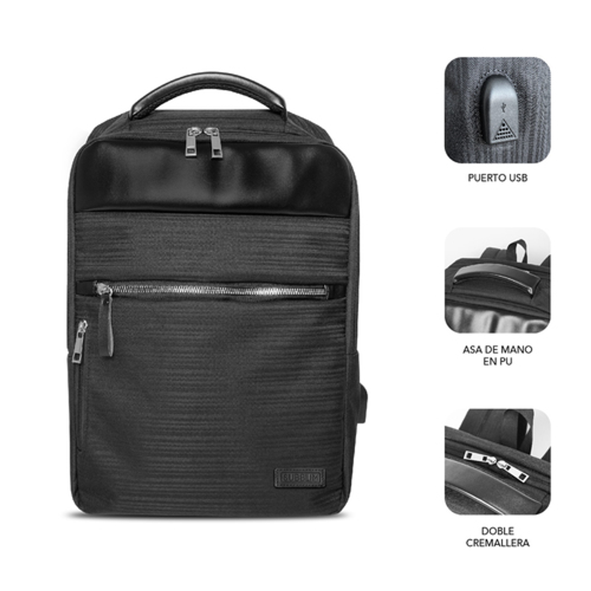 Mochila para portátil Subblim SUBBP-2BL1015 16" Negro - vista 2