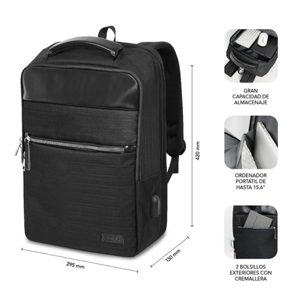 Mochila para portátil Subblim SUBBP-2BL1015 16" Negro - vista 4