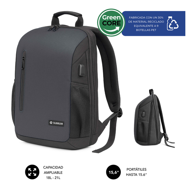 Mochila para portátil Subblim SUBBP-5NXAP01 15,6" Negro