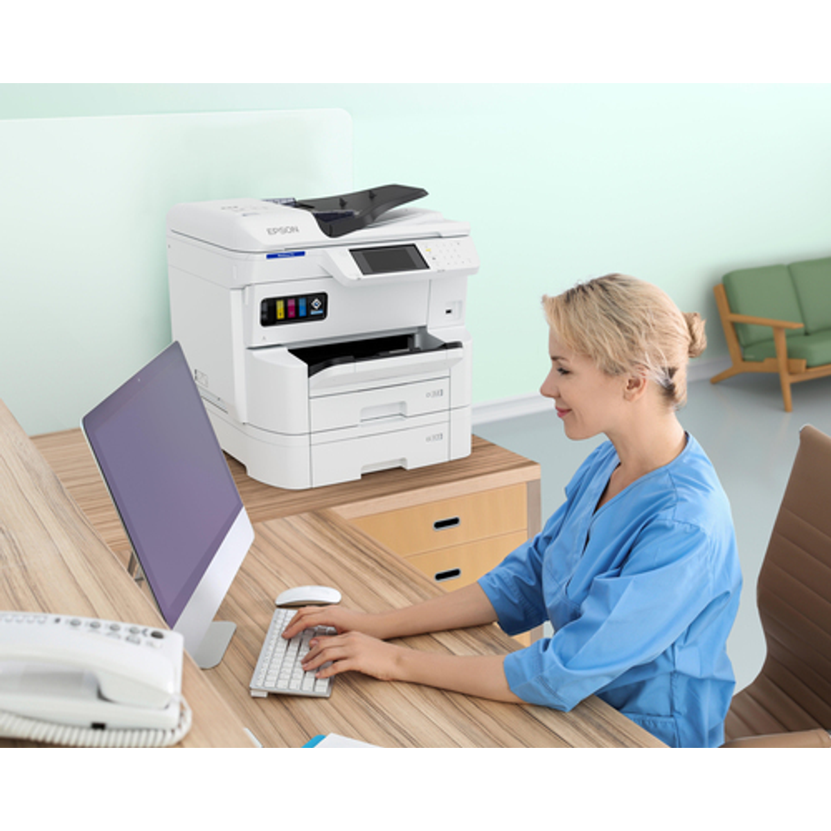 Impresora multifunción Epson WorkForce Pro EM-C7100DWF Inyección de tinta Color A3+ - vista 10