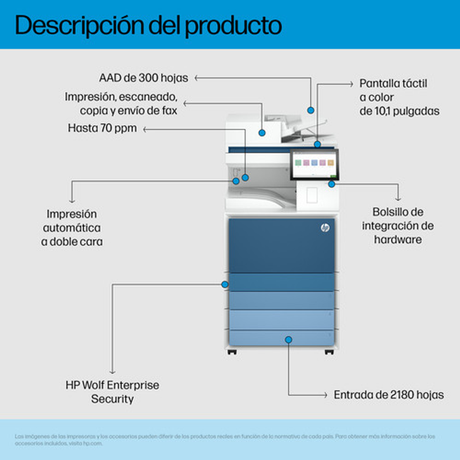 Impresora multifunción HP LaserJet Enterprise 8601dn Monocromo A3 - vista 2