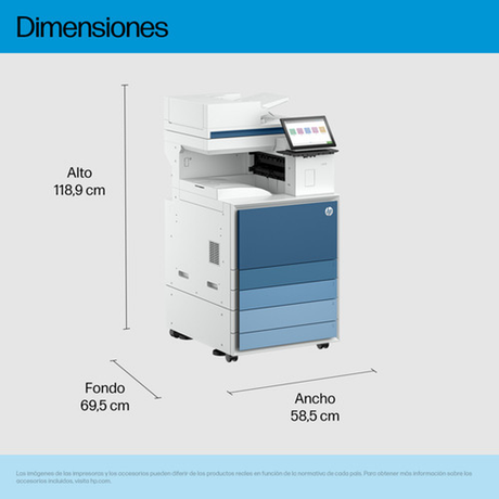 Impresora multifunción HP LaserJet Enterprise Flow 8601z Monocromo A3 9S185A#B19 - vista 8