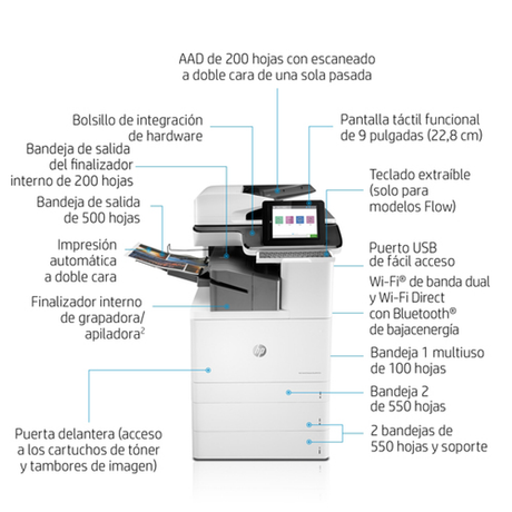Impresora multifunción HP LaserJet Flow M776zs Color A3 - vista 10