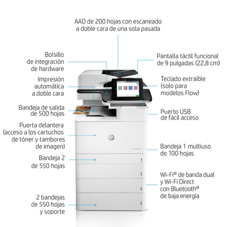 Impresora multifunción HP M776z Láser Color A3 - vista 9