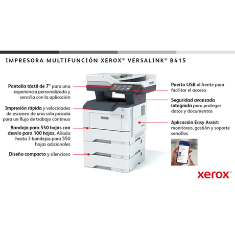 Impresora multifunción Xerox VersaLink B415V_DN Láser Monocromo - vista 21
