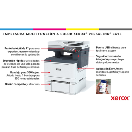 Impresora multifunción Xerox VERSALINK C415 Láser Color - vista 13