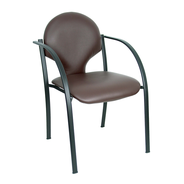 Pack de sillas Piqueras y Crespo Hellin Similpiel - Chasis negro · Pack 2 - Marron Oscuro