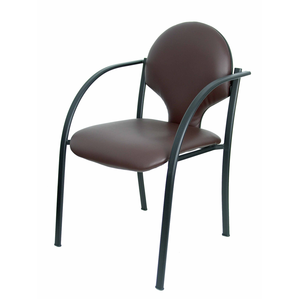 Pack de sillas Piqueras y Crespo Hellin Similpiel - Chasis negro · Pack 2 - Marron Oscuro