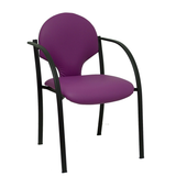 Pack de sillas Piqueras y Crespo Hellin Similpiel - Chasis negro · Pack 2 - Morado