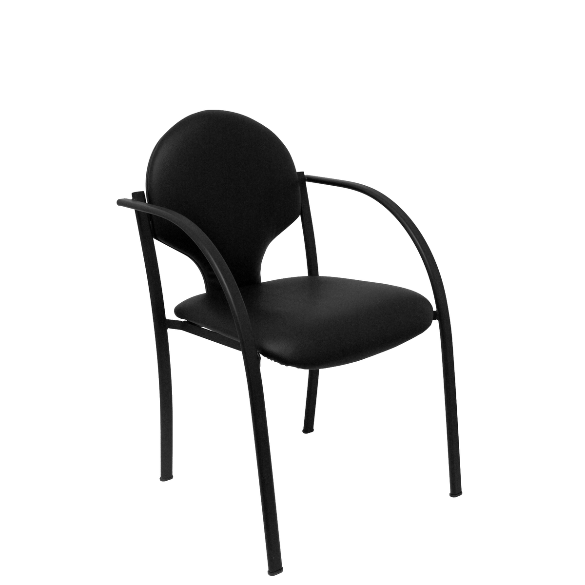 Pack de sillas Piqueras y Crespo Hellin Similpiel - Chasis negro · Pack 2 - Negro
