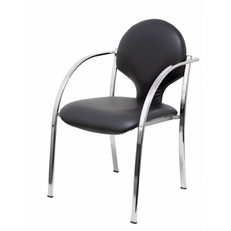 Pack de sillas Piqueras y Crespo Hellin Similpiel - Chasis cromado · Pack 2 - Negro