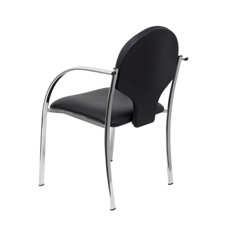 Pack de sillas Piqueras y Crespo Hellin Similpiel - Chasis cromado · Pack 2 - Negro