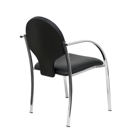 Pack de sillas Piqueras y Crespo Hellin Similpiel - Chasis cromado · Pack 2 - Negro