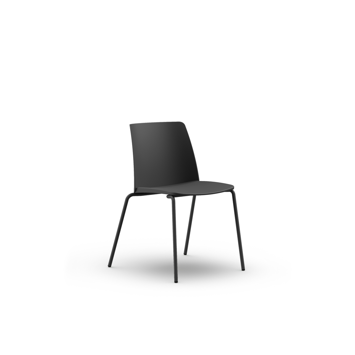 Pack de sillas Piqueras y Crespo Orgaz Pvc - Chasis negro · Pack 4 - Negro