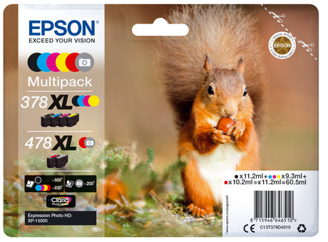 Pack tinta Epson 378XL original C13T379D4010