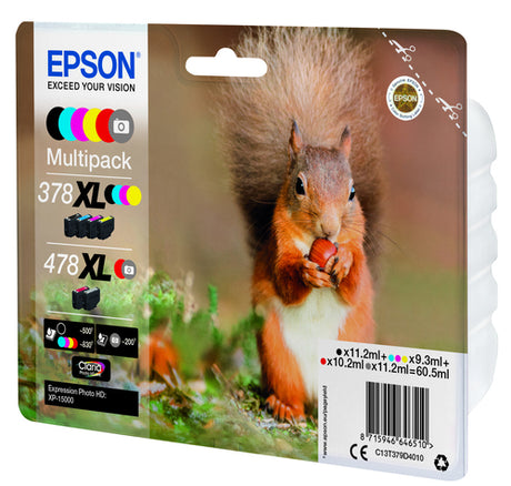 Vista 4 de pack tinta Epson 378XL original C13T379D4010