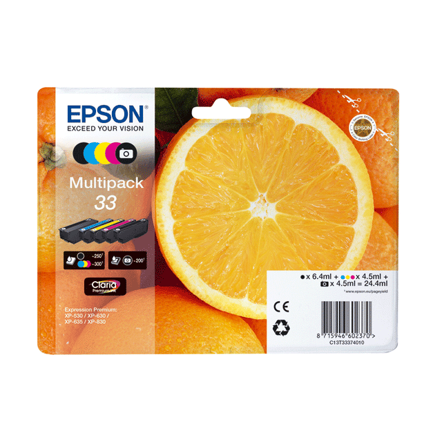 Pack tinta Epson C13T33374021 original