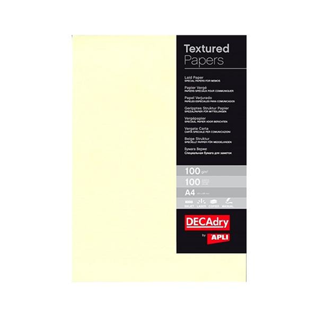 Papel Apli Bl.100h Verjurado 100g A4 Crema