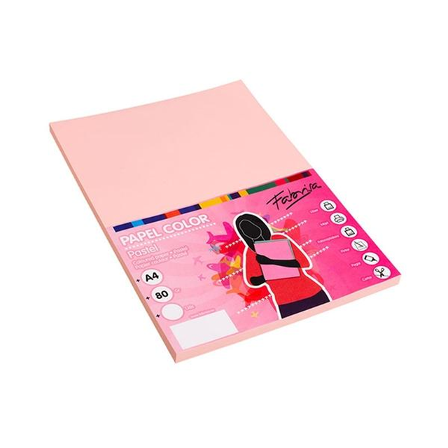 Papel de color Fabrisa Paq.100h 80g A4 Melocoton