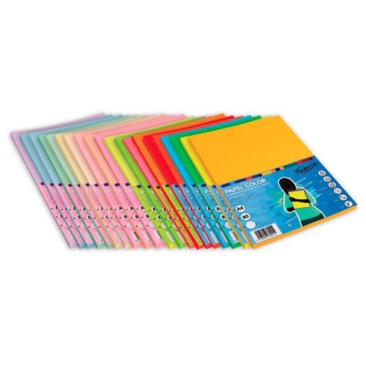 Papel de color Fabrisa Paq.100h 80g A4 Azul Oceano