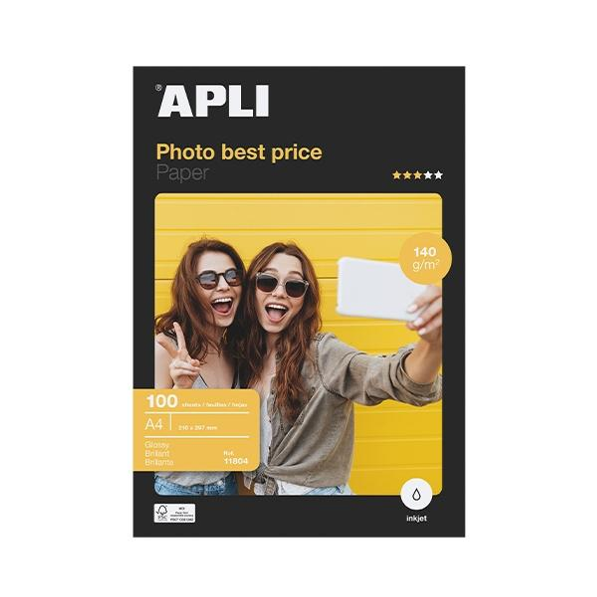 Papel fotográfico Apli Paq.100h Best Price Glossy 140g A4