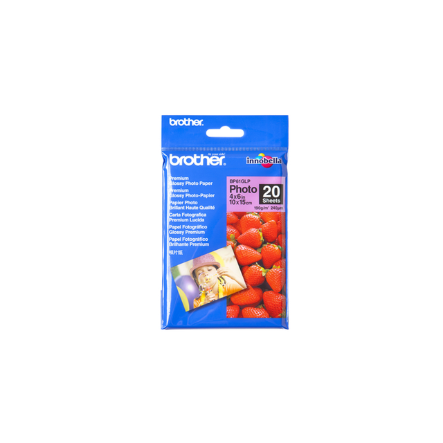 Papel fotográfico Brother Papel Inkjet Glossy 10x15 20h 190g/m2