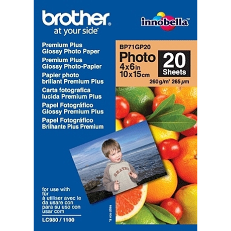 Papel fotográfico Brother Papel Inkjet Glossy 10x15 20h 260g/m2