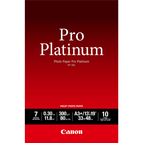 Papel fotográfico Canon PT-101, Pro Platinum A3+ 10 Hojas