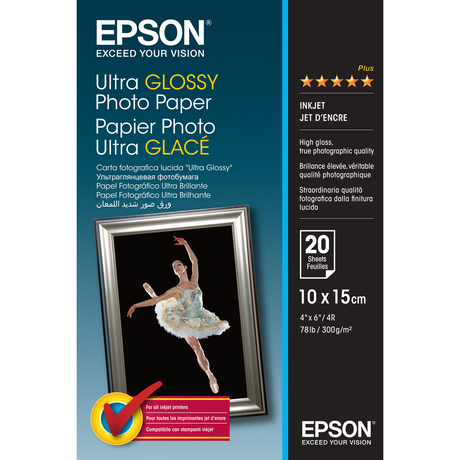 Papel fotográfico Epson Papel Ultra Glossy Photo Paper 10x15cm (20hojas)