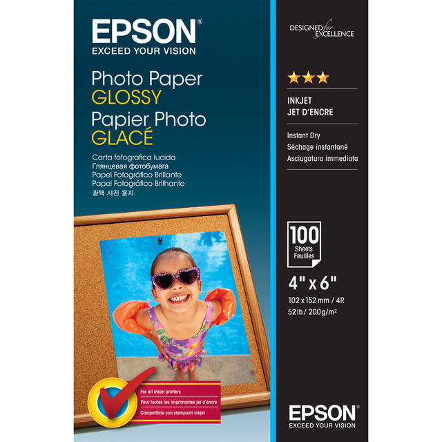 Papel fotográfico Epson Paper Glossy 10x15cm 100 Hojas