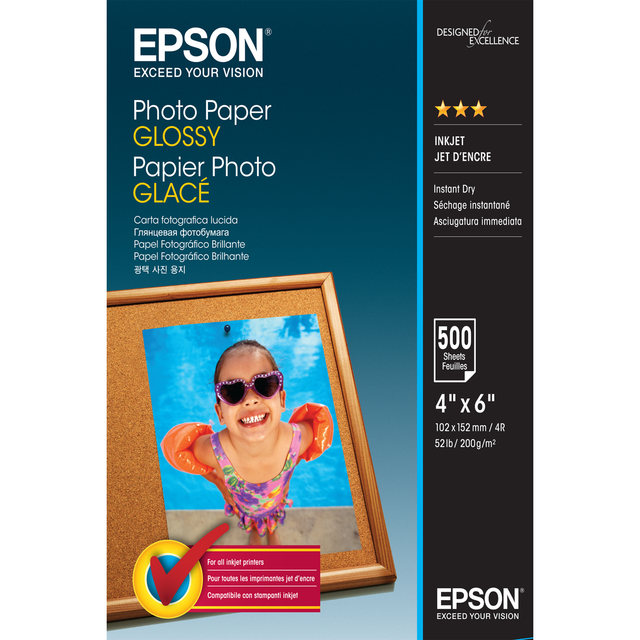 Papel fotográfico Epson Glossy 10x15cm 500 Hojas 200 Grs