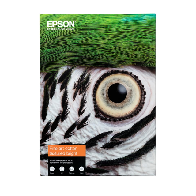 Papel fotográfico Epson Gf Papel Fine Art Cotton Textured Bright Ii, A2 25 Sheets