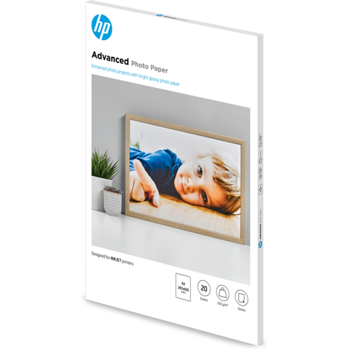Papel fotográfico HP con Brillo Advanced 250g/m2, A3/297x420mm, 20 Hojas - vista 2