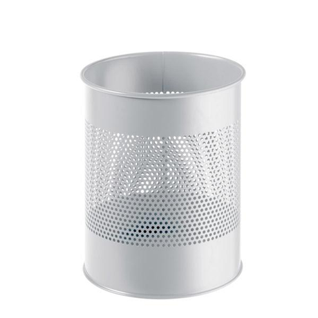 Papelera Durable Metálica Redonda 15l Gris