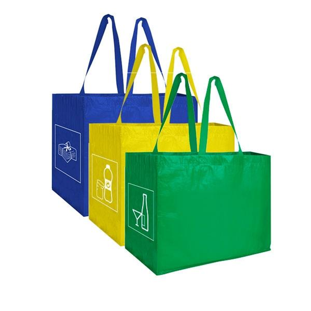 Papelera Poessa Set 3 Bolsas Reciclaje - 35 X 29 X 40 Cm - Colores Surtidos