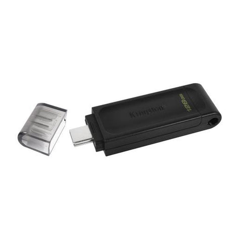Pendrive Kingston DataTraveler 70 128 GB, tapa retirada y conector USB-C