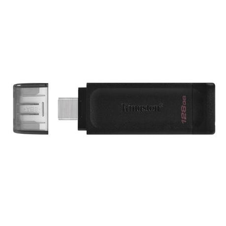 Pendrive Kingston DataTraveler 70 128 GB, vista frontal con el conector USB-C