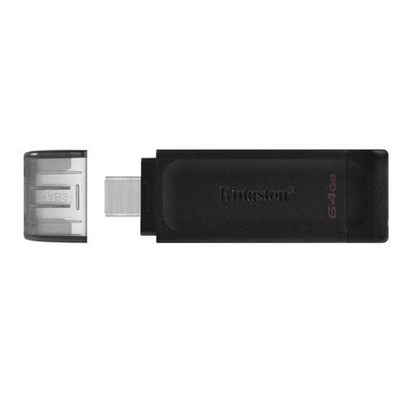 Pendrive Kingston DataTraveler 70 64 GB, vista frontal con el conector USB-C