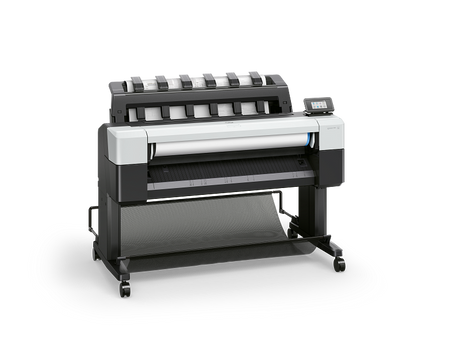 Plotter HP DesignJet T1600 36" Plus Edition — vista lateral en perspectiva
