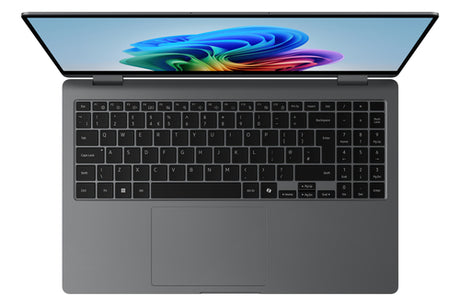 Portátil Samsung GALAXY BOOK5 360 Intel Core Ultra 5-120U 16 GB 512 GB SSD 15" Windows 11 Pro Táctil NP754QHA-KA1ES vista lateral