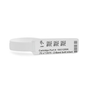 Pulseras de identificación Zebra Z-Band 1 × 7,9375 in Blanco 1 unidad 10031289K