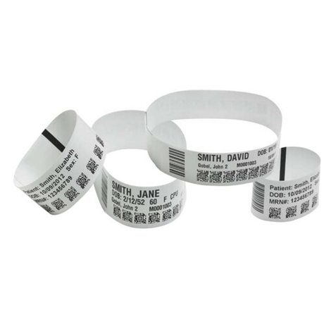 Pulseras de identificación Zebra Z-Band UltraSoft 25,4 × 152,4 mm Blanco 1 unidad 10015358K