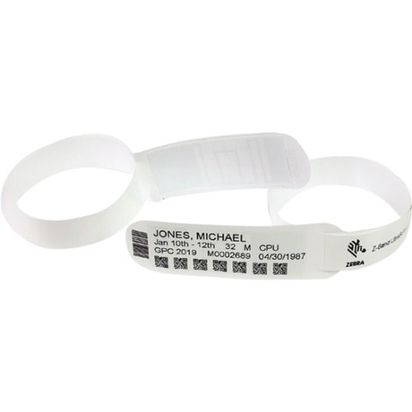 Pulseras de identificación Zebra Z-Band 30,16 × 361,95 mm Blanco 3 unidades ZIPRD3015155