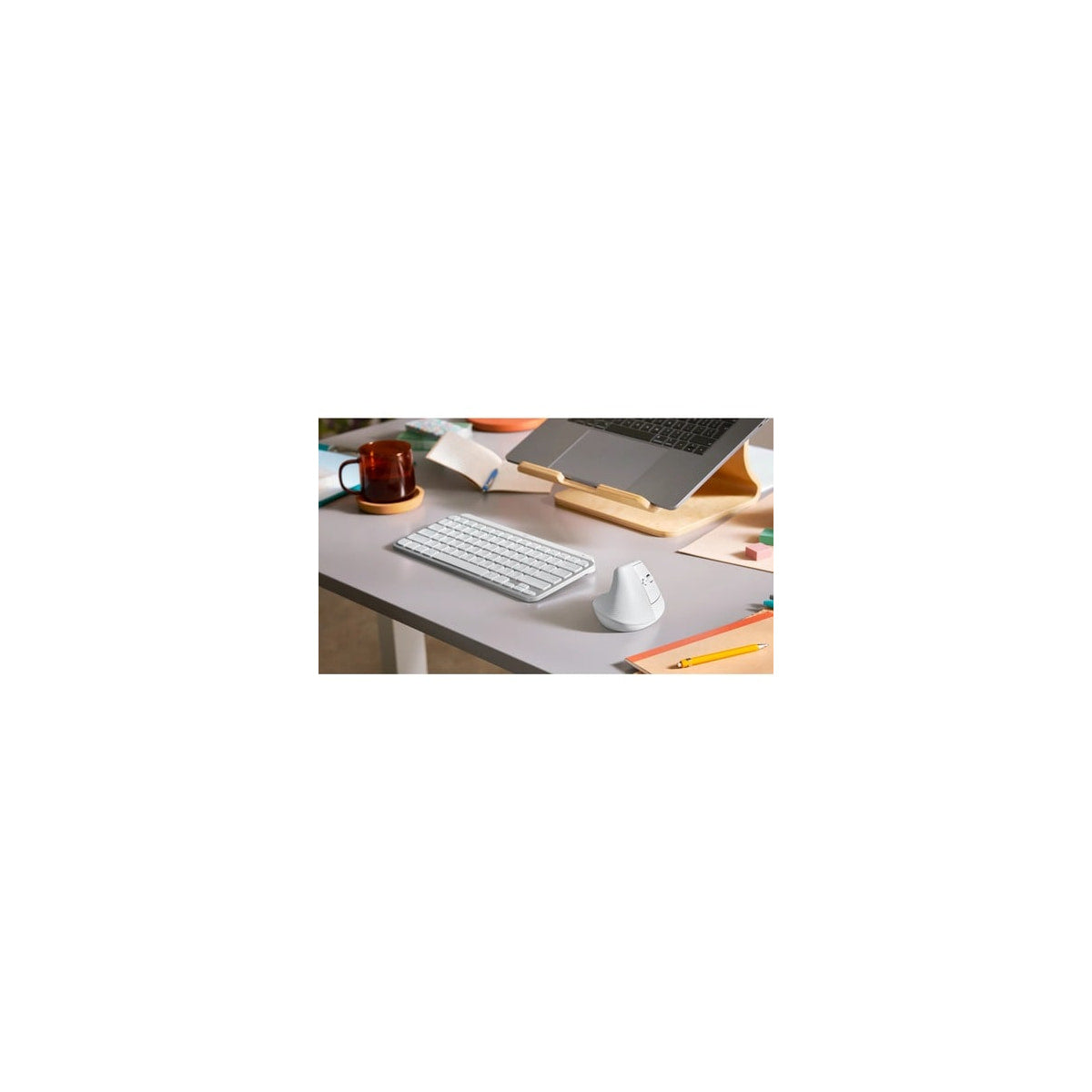 Ratón Logitech Lift para diestros inalámbrico blanco roto, vista 7