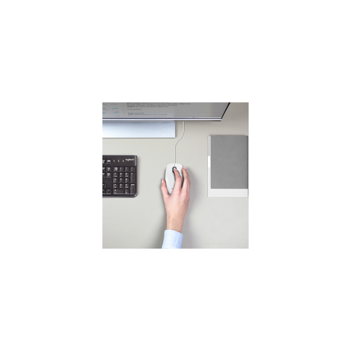 Ratón Logitech M100 blanco, vista 2
