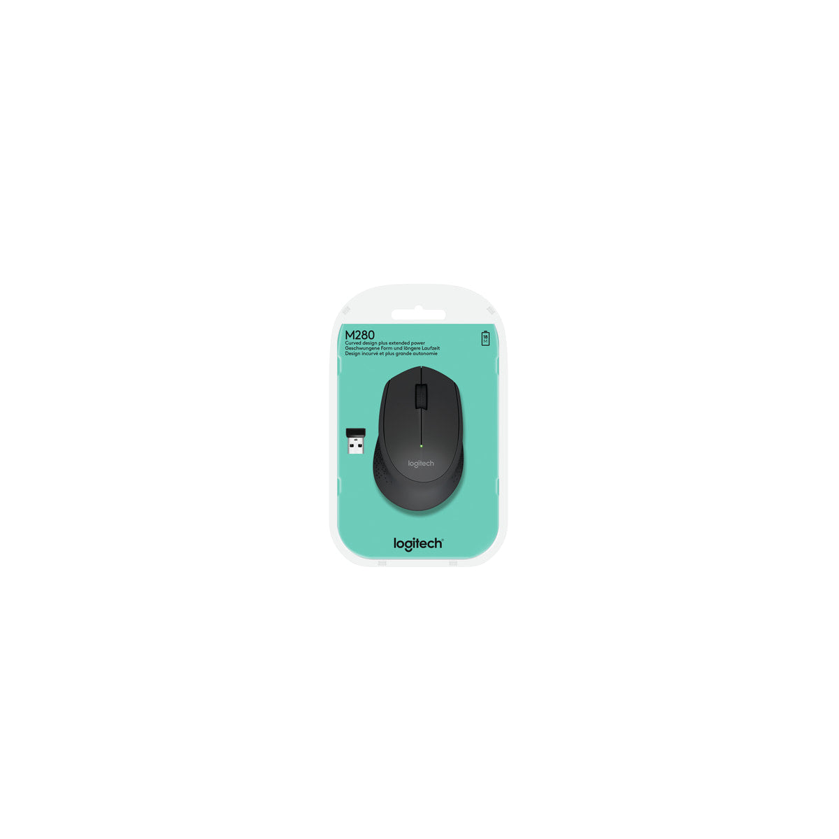 Ratón Logitech M280 inalámbrico negro, vista 6