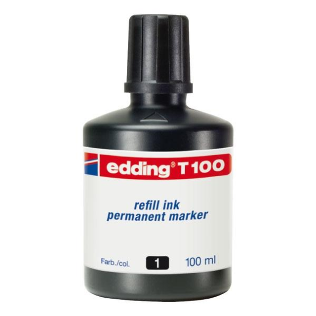 Recambio Edding Tinta Recarga Rotulador T100 100ml Negro